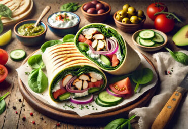 Mediterranean Chicken & Spinach Wrap